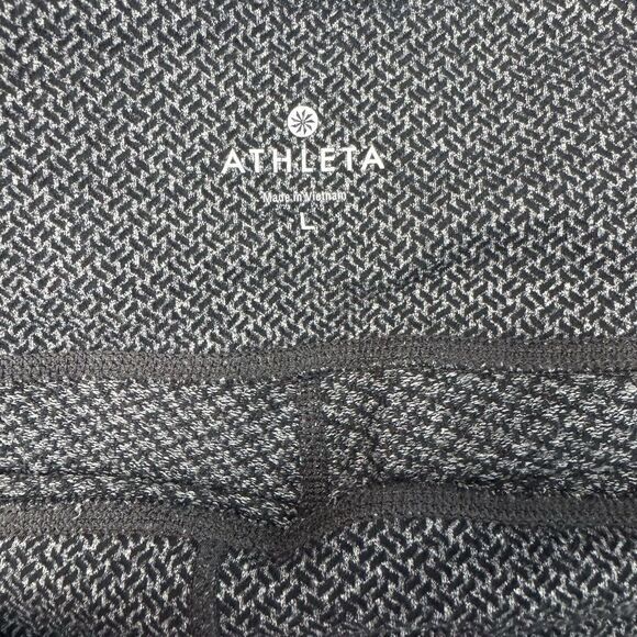 Athleta Womens Large Chaturanga 7/8 Crop Legging Pants Charcoal Gray Herringbone - Picture 6 of 6